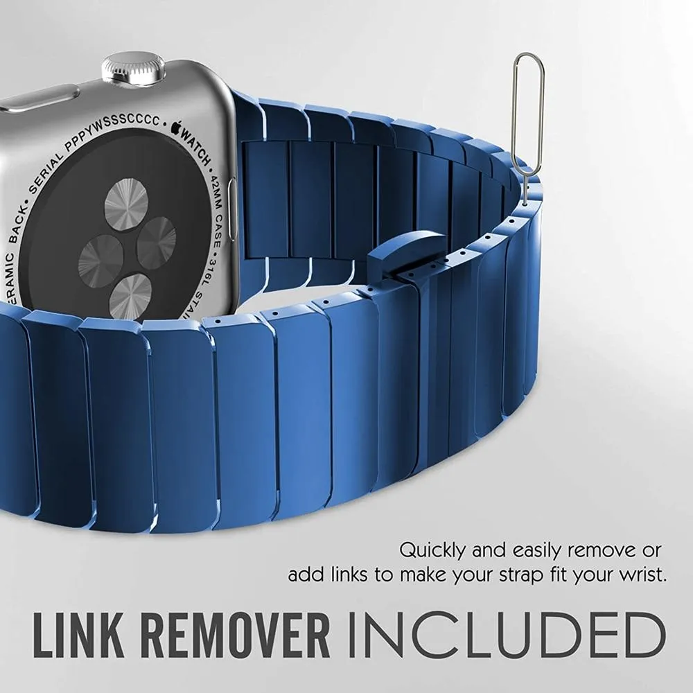 Blue color minimalist High-Quality Steel Link Bracelet Band Series 7 6