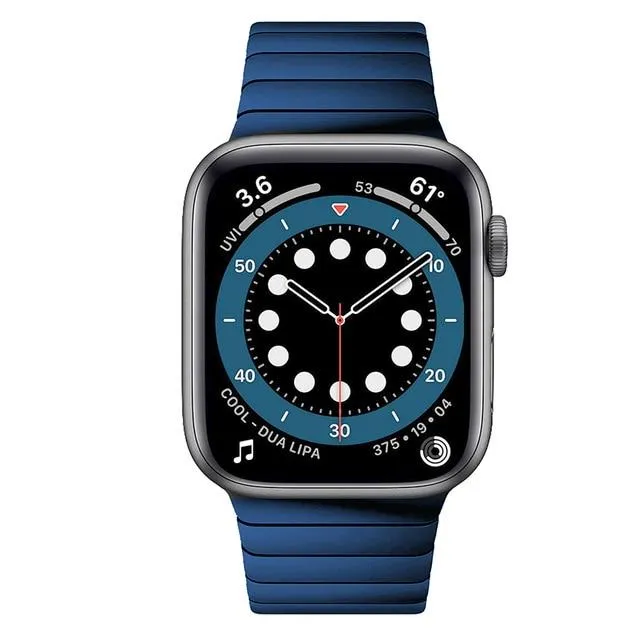 Blue color minimalist High-Quality Steel Link Bracelet Band Series 7 6