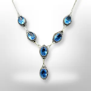 Blue Topaz 925 Sterling Silver Necklace