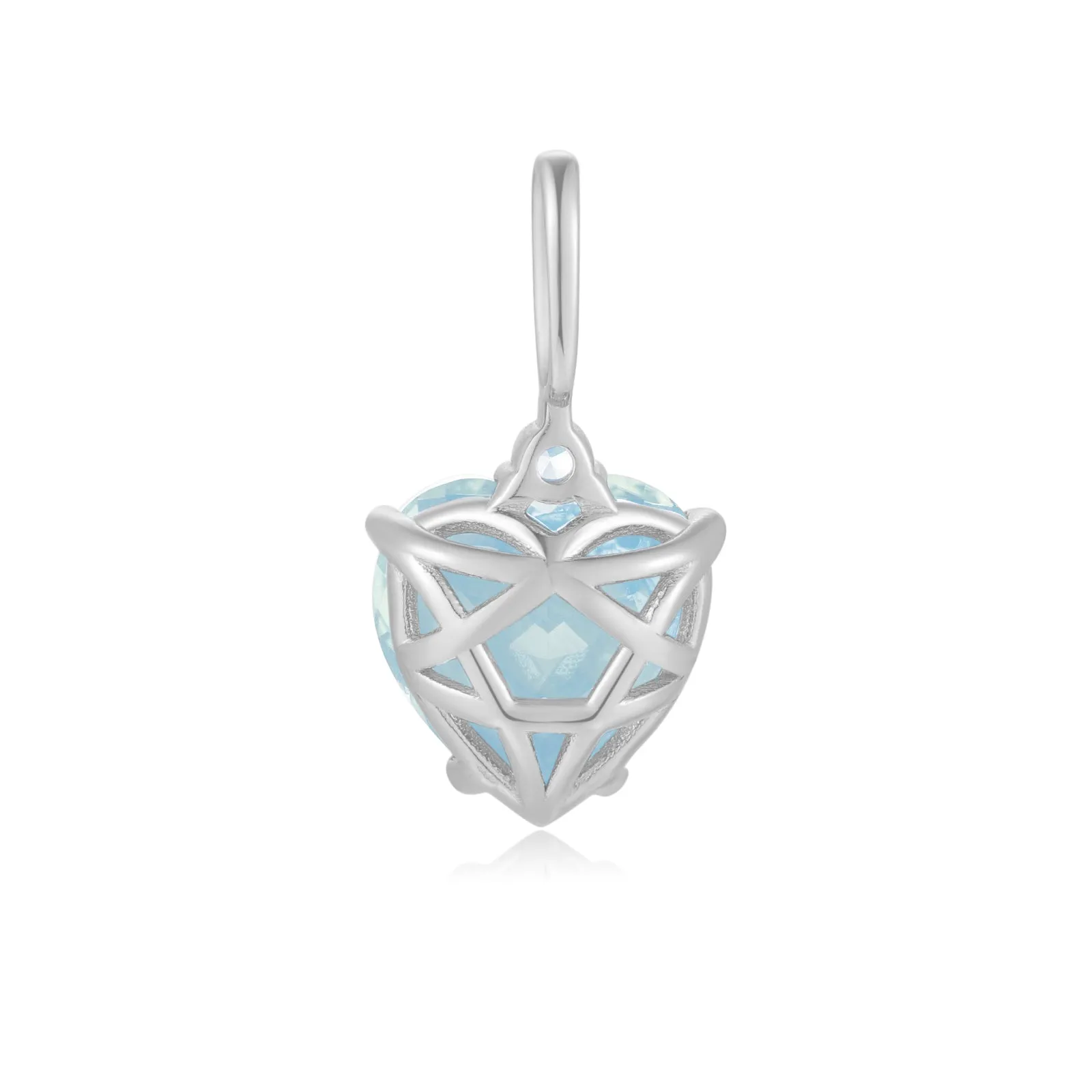 Blue Topaz Silver Heart Pendant
