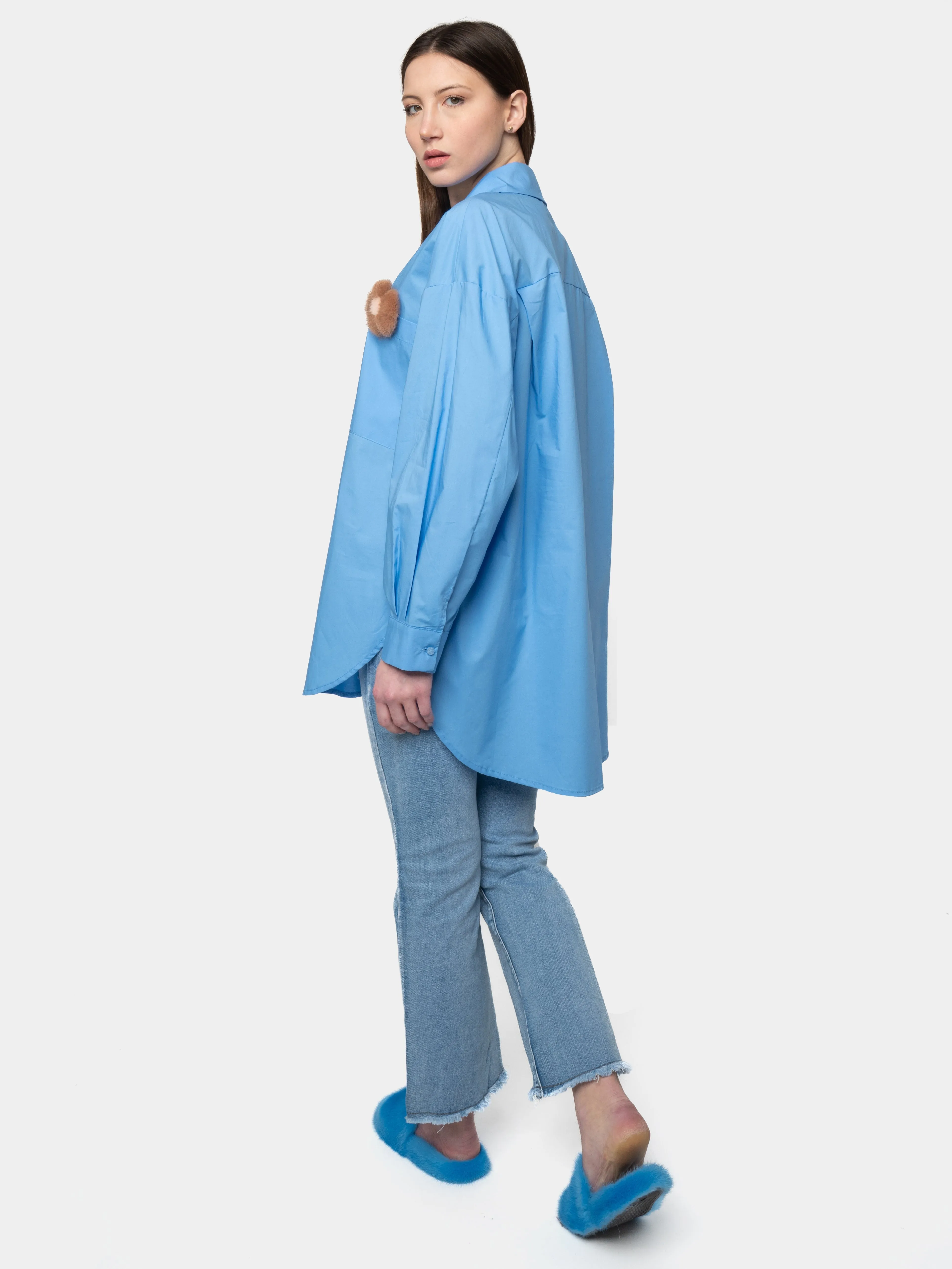 BORABORA - Light Blue Cotton Shirt