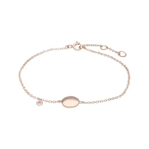 Bracelet à Graver Argent 925 Plaqué Or Rose Grenat