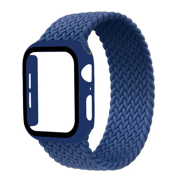 Braided Solo Loop Band For Apple Watch Series 7 6 Woven Elastic Nylon