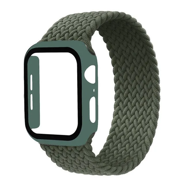 Braided Solo Loop Band For Apple Watch Series 7 6 Woven Elastic Nylon