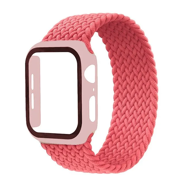 Braided Solo Loop Band For Apple Watch Series 7 6 Woven Elastic Nylon