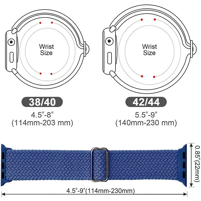 Braided Solo Strap Series 9 8 7 6 Nylon Adjustable Elastic Belt Wristband