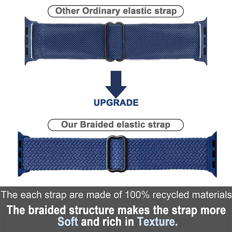 Braided Solo Strap Series 9 8 7 6 Nylon Adjustable Elastic Belt Wristband