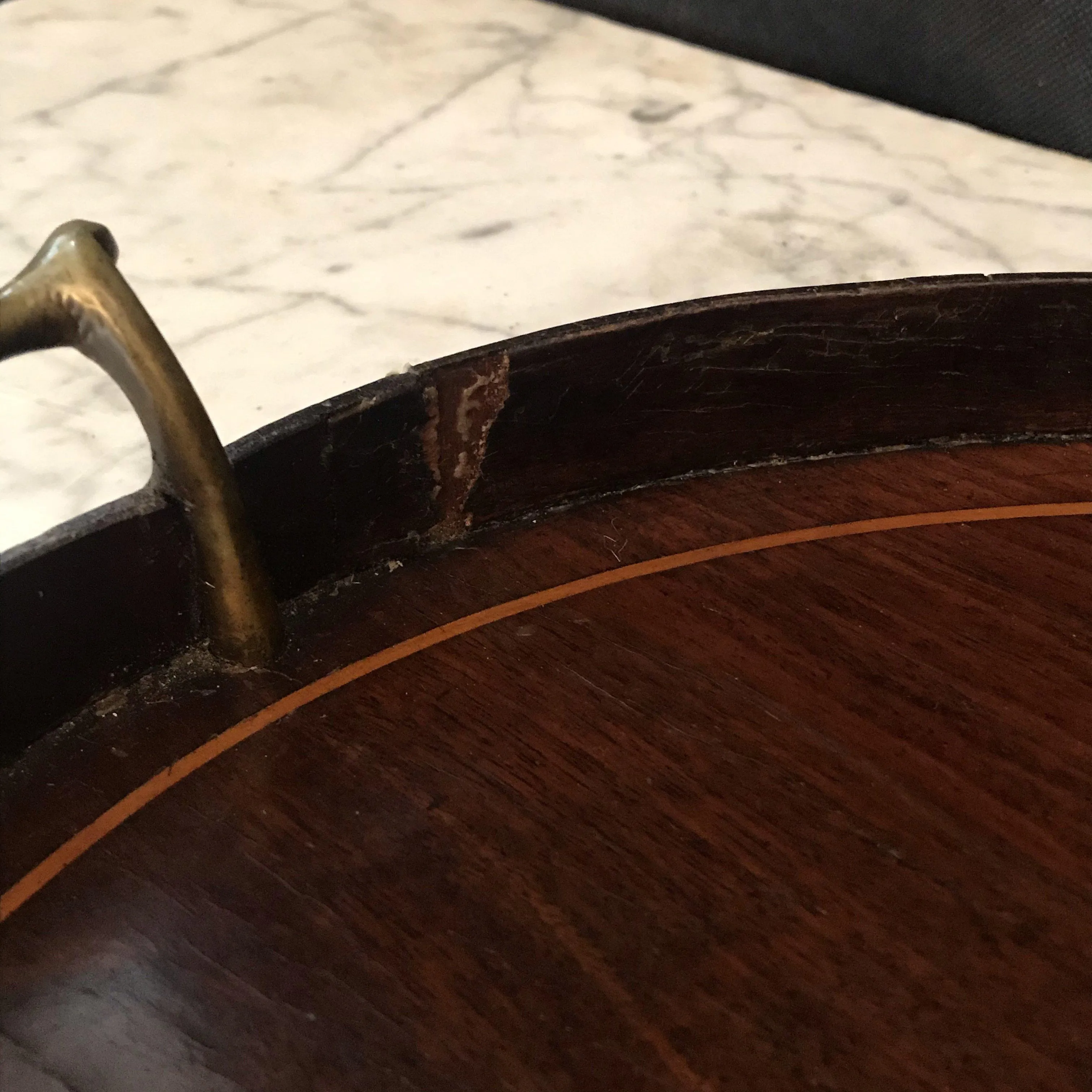British Inlaid Serving Tray
