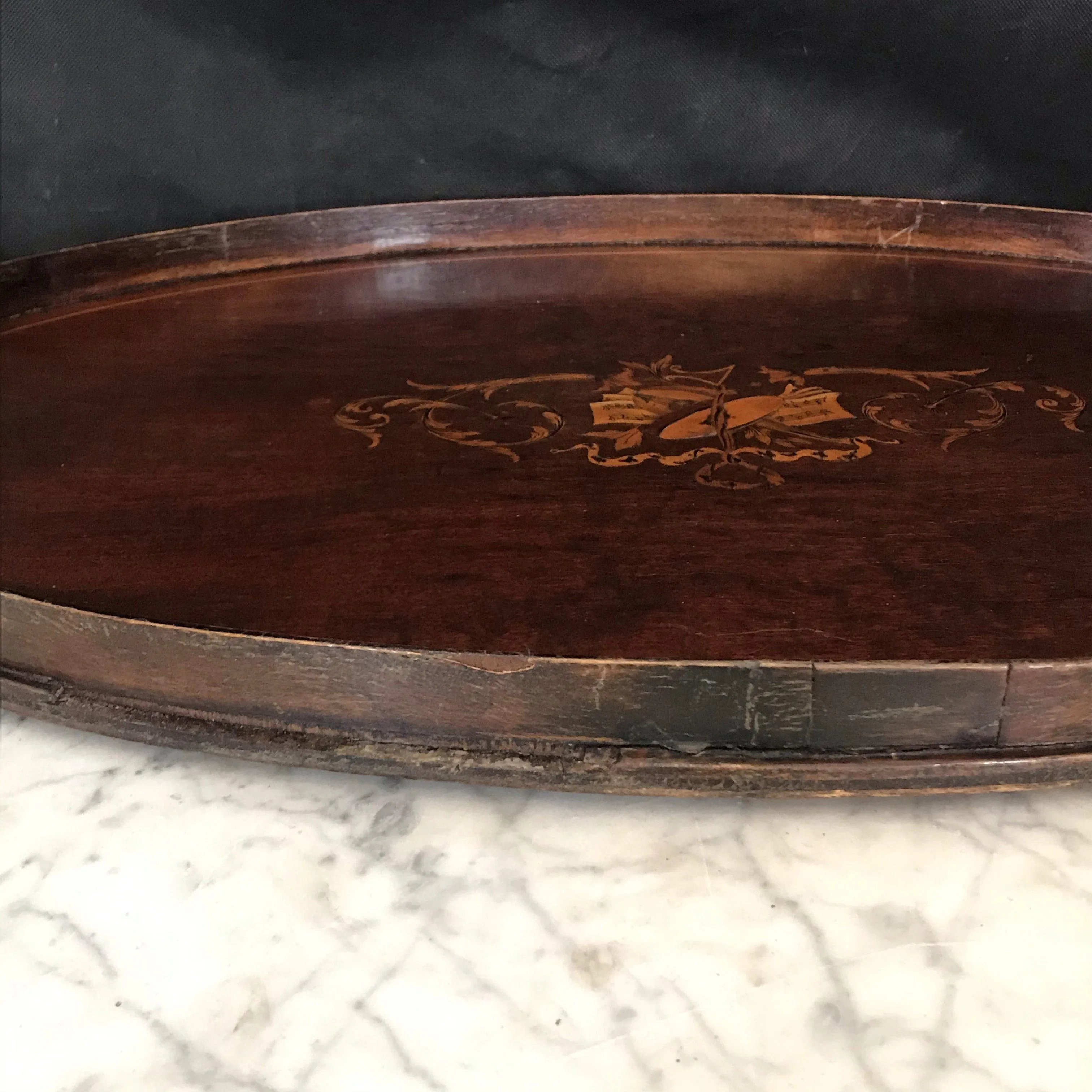 British Inlaid Serving Tray