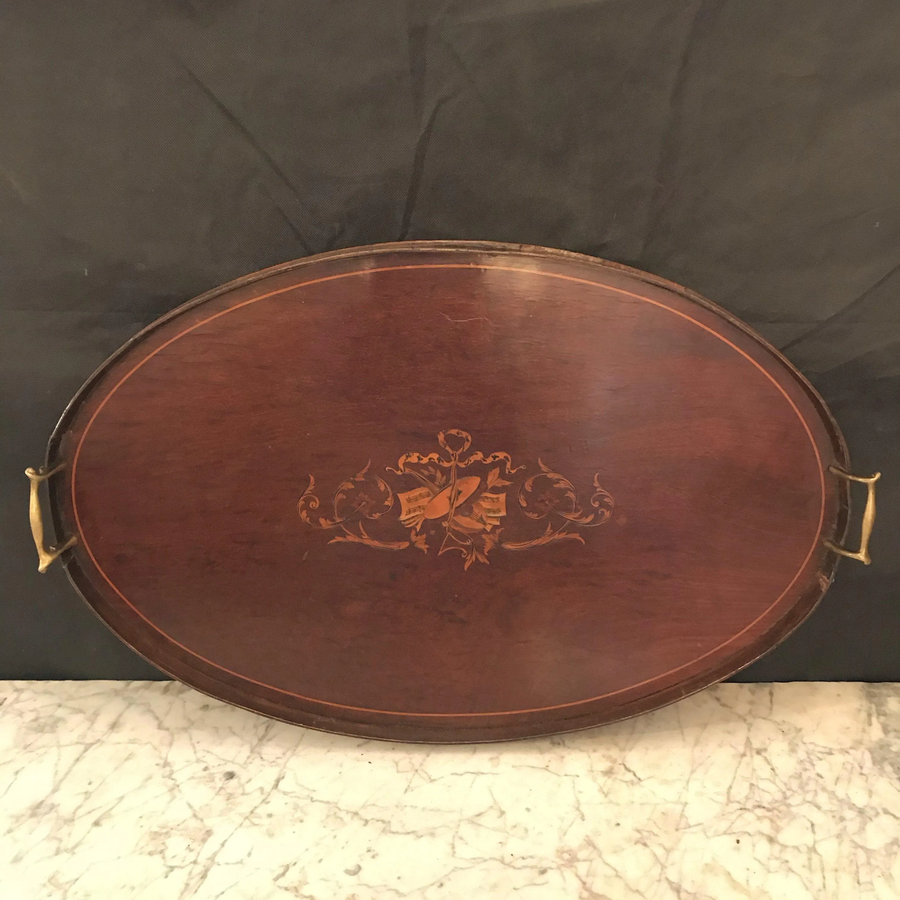 British Inlaid Serving Tray