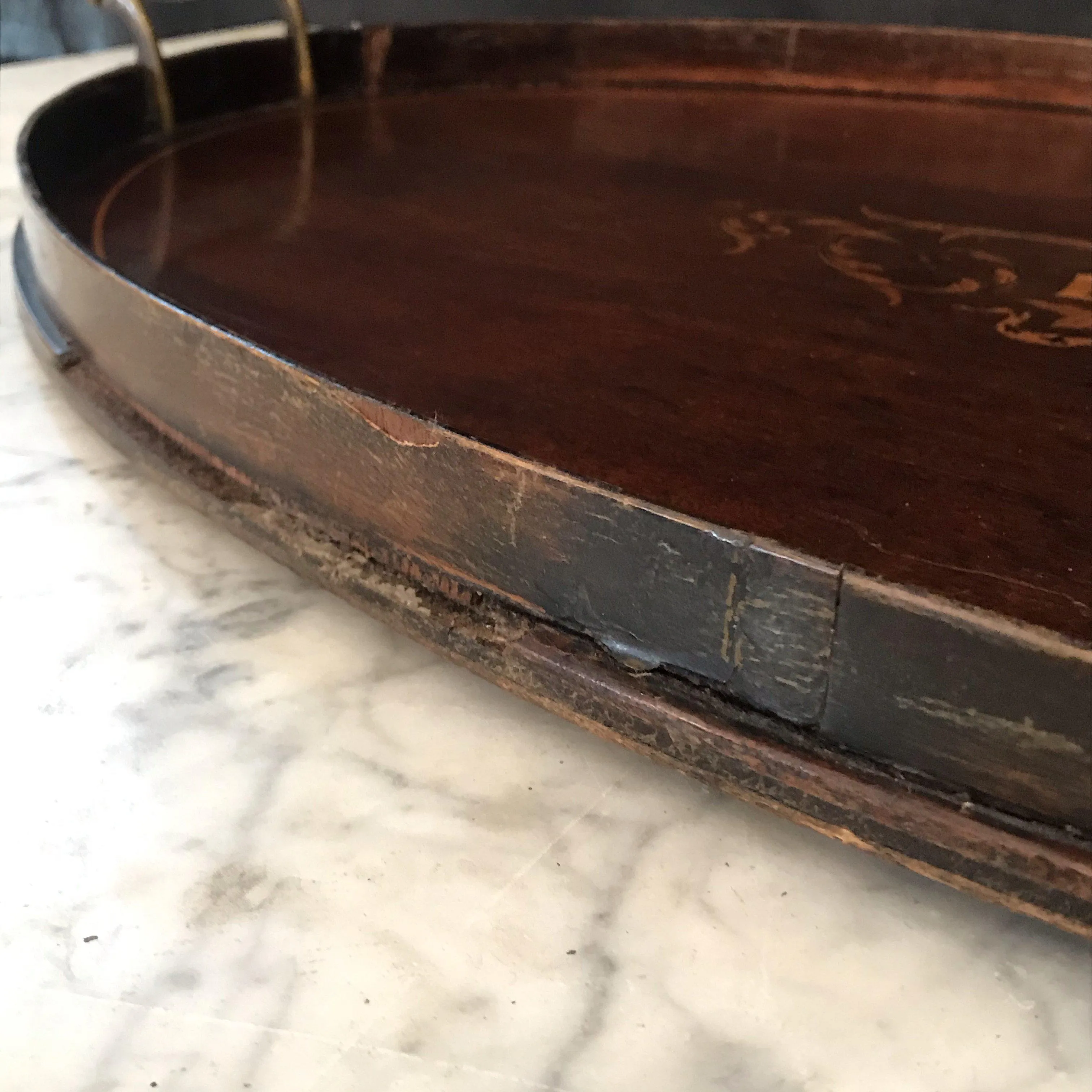 British Inlaid Serving Tray