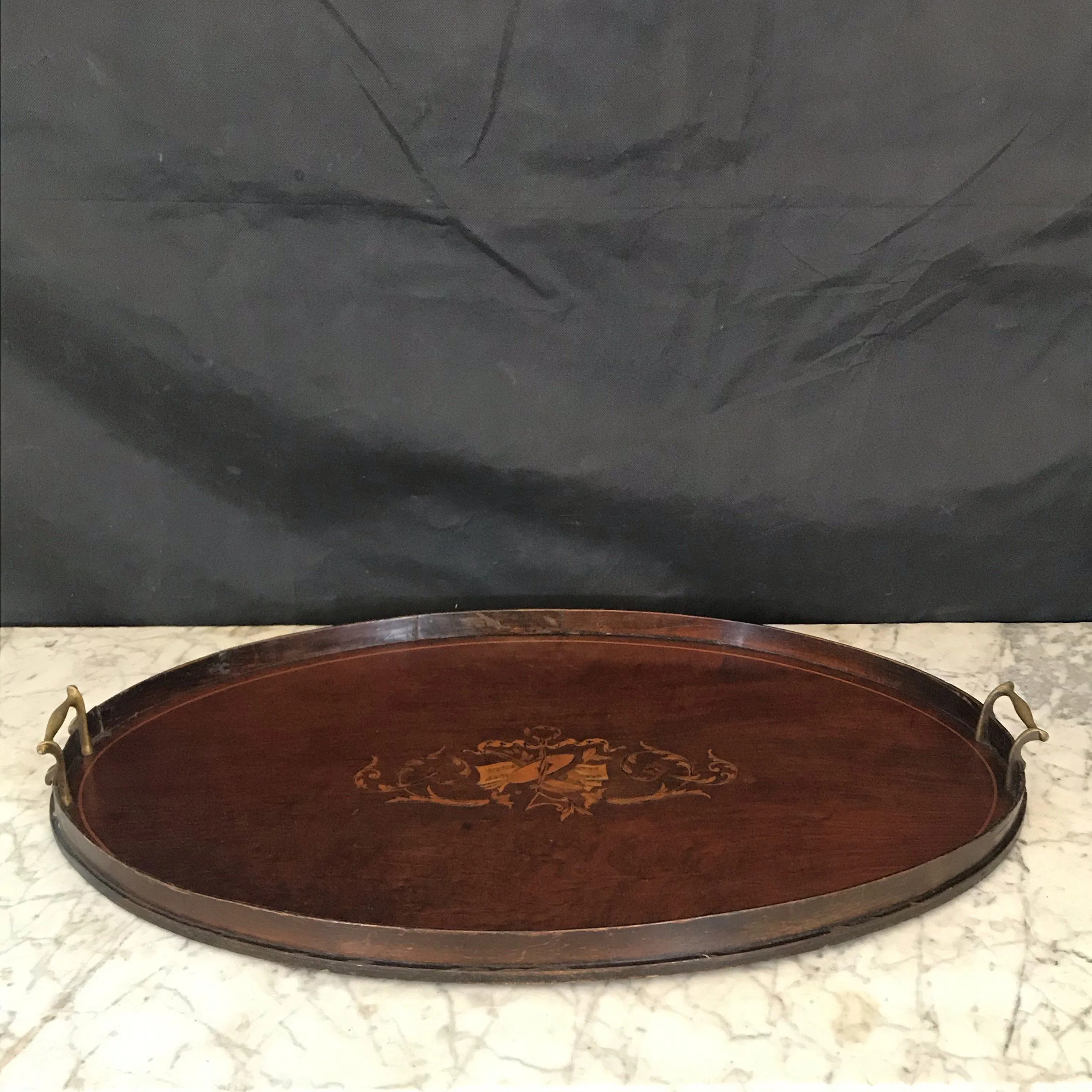 British Inlaid Serving Tray