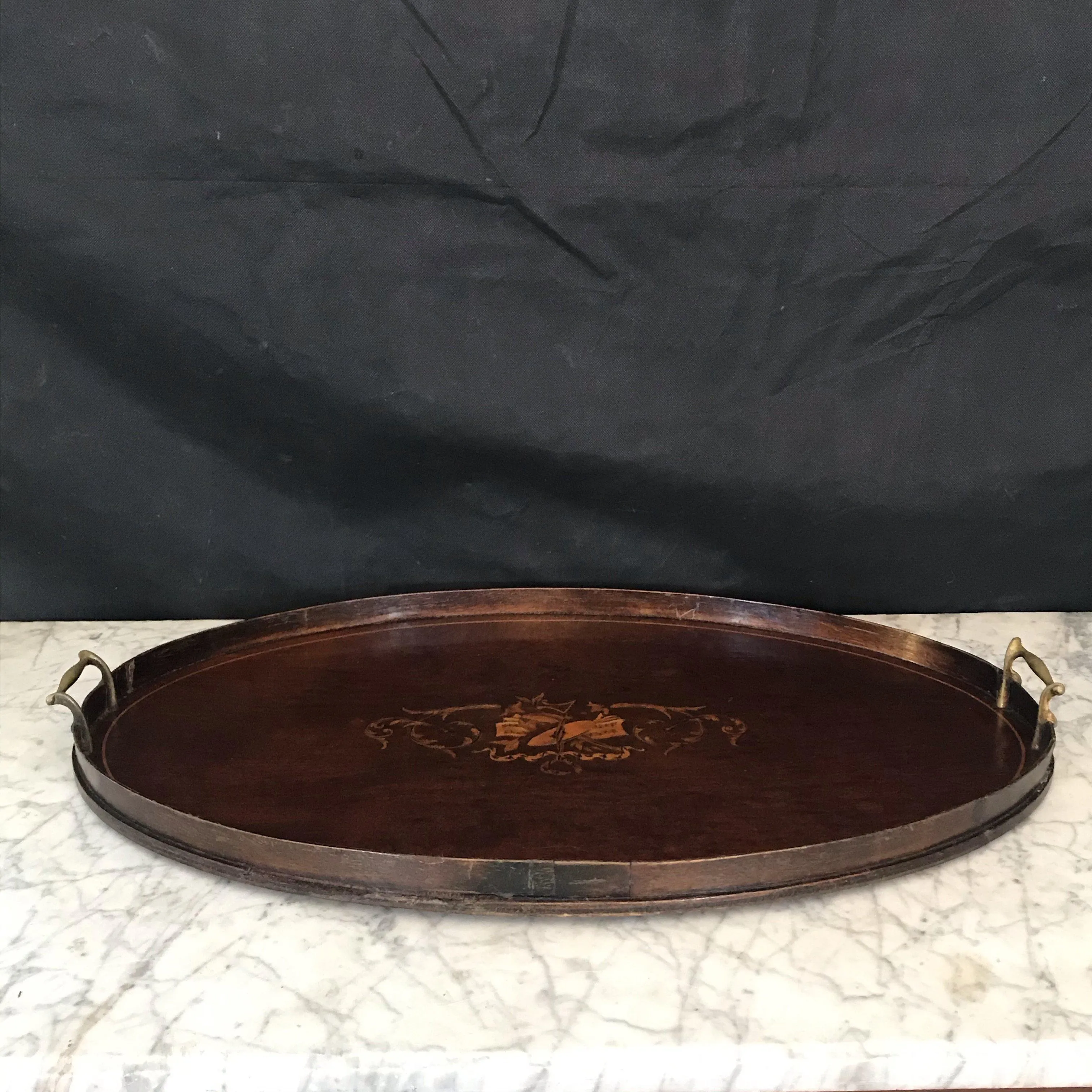 British Inlaid Serving Tray