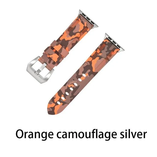 Camouflage Silicone Strap Series Metal Adapter/Buckel Sport Strap