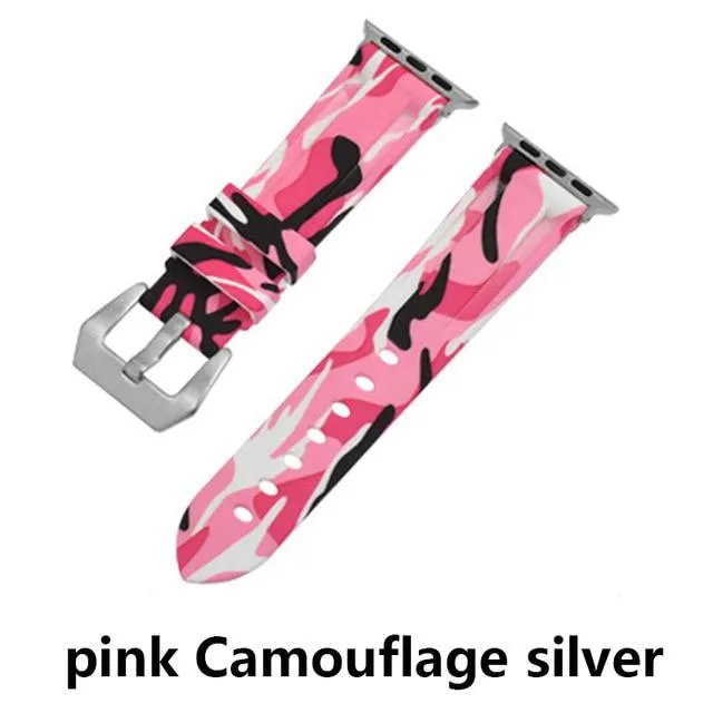 Camouflage Silicone Strap Series Metal Adapter/Buckel Sport Strap