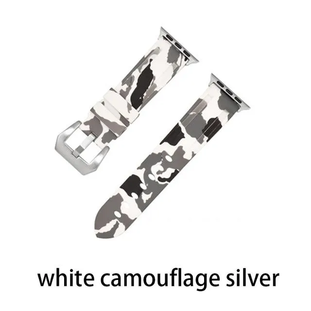 Camouflage Silicone Strap Series Metal Adapter/Buckel Sport Strap
