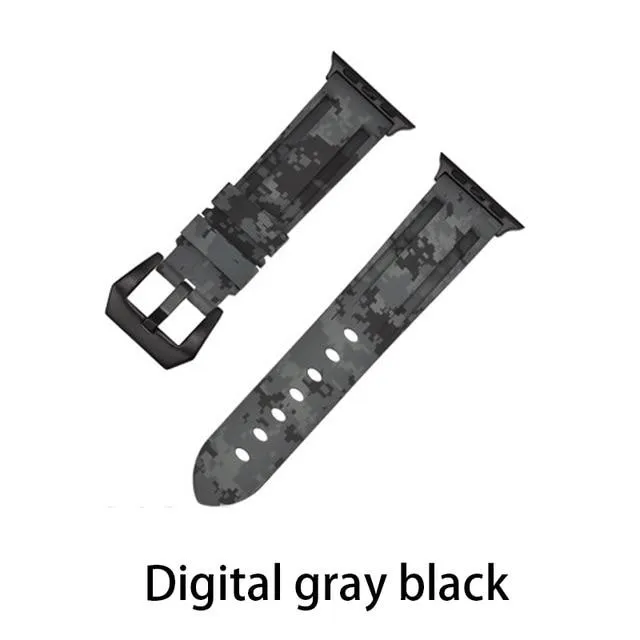 Camouflage Silicone Strap Series Metal Adapter/Buckel Sport Strap