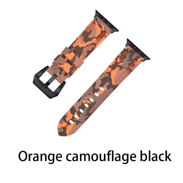 Camouflage Silicone Strap Series Metal Adapter/Buckel Sport Strap