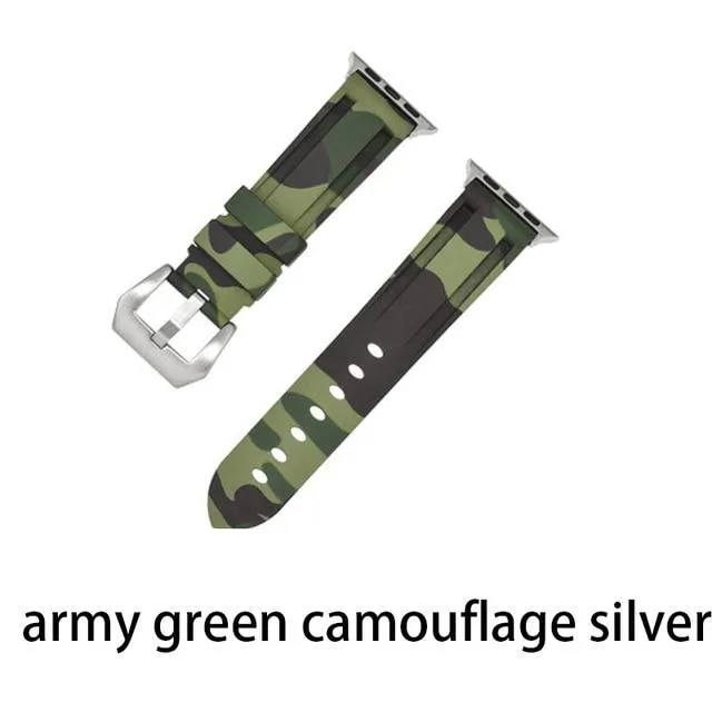 Camouflage Silicone Strap Series Metal Adapter/Buckel Sport Strap