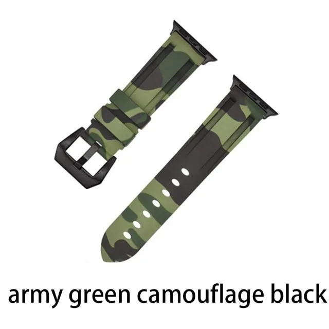 Camouflage Silicone Strap Series Metal Adapter/Buckel Sport Strap