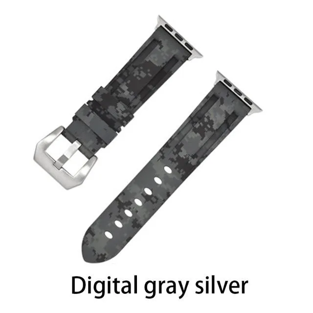 Camouflage Silicone Strap Series Metal Adapter/Buckel Sport Strap