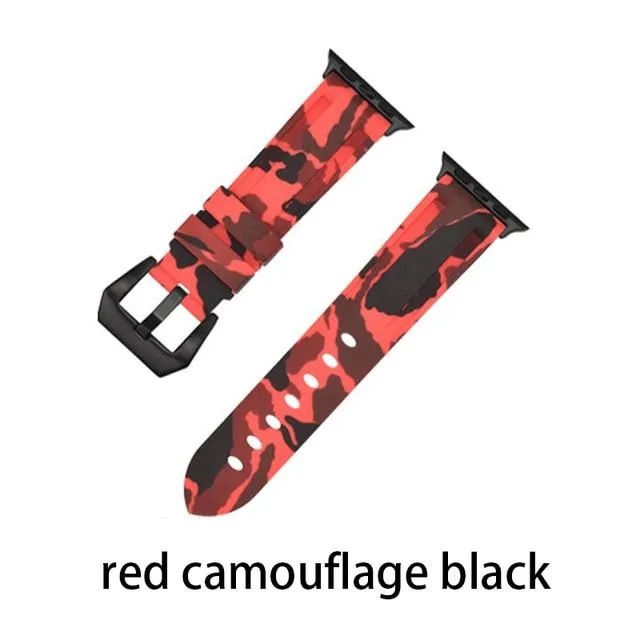 Camouflage Silicone Strap Series Metal Adapter/Buckel Sport Strap