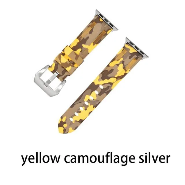 Camouflage Silicone Strap Series Metal Adapter/Buckel Sport Strap