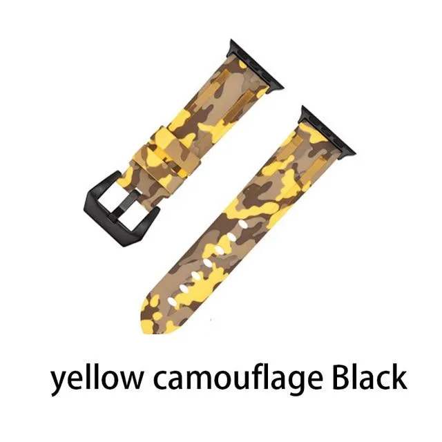 Camouflage Silicone Strap Series Metal Adapter/Buckel Sport Strap