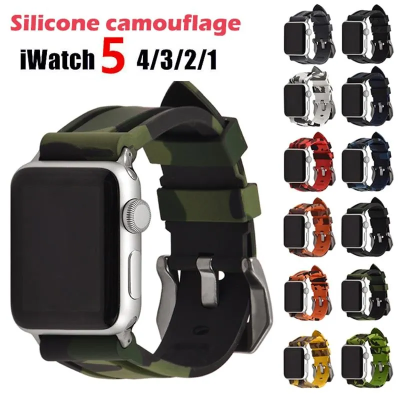 Camouflage Silicone Strap Series Metal Adapter/Buckel Sport Strap