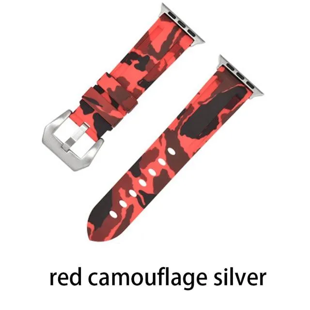 Camouflage Silicone Strap Series Metal Adapter/Buckel Sport Strap