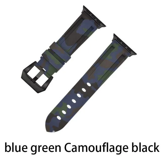Camouflage Silicone Strap Series Metal Adapter/Buckel Sport Strap