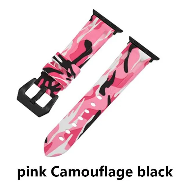 Camouflage Silicone Strap Series Metal Adapter/Buckel Sport Strap