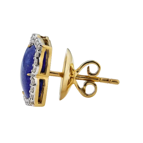Capri Small Flower Earrings in Lapis Lazuli