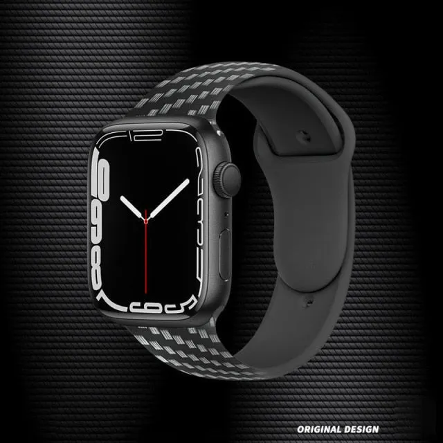 Carbon Fiber Strap Series 7 6 5 4 Silicone Wristband |Watchbands|
