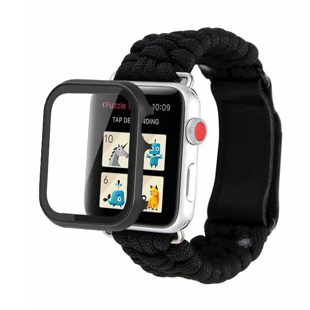 Case   Survival Rope Strap Series Outdoors Leather Clasp Wristband