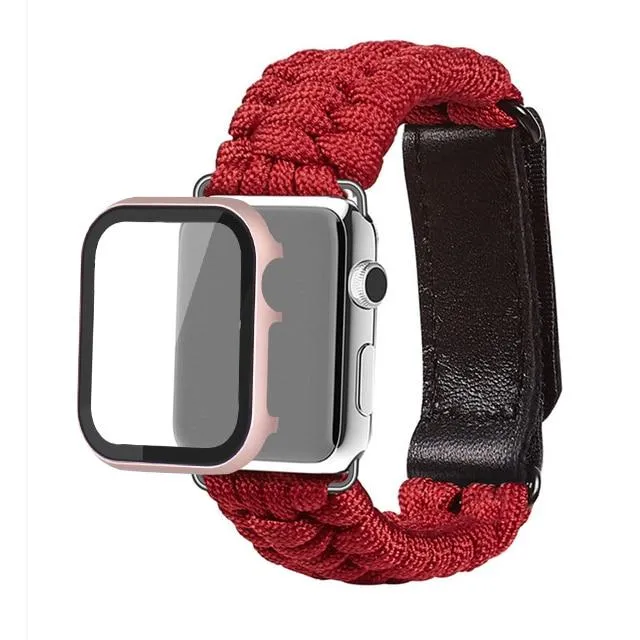 Case   Survival Rope Strap Series Outdoors Leather Clasp Wristband