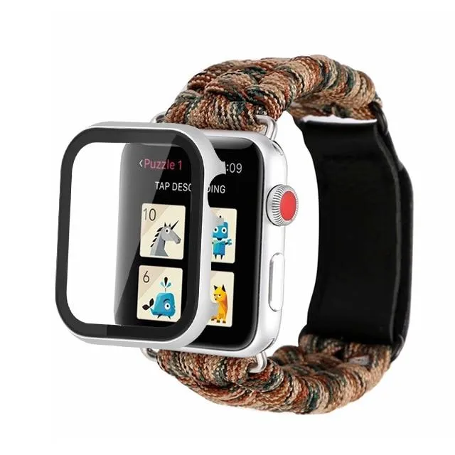 Case   Survival Rope Strap Series Outdoors Leather Clasp Wristband