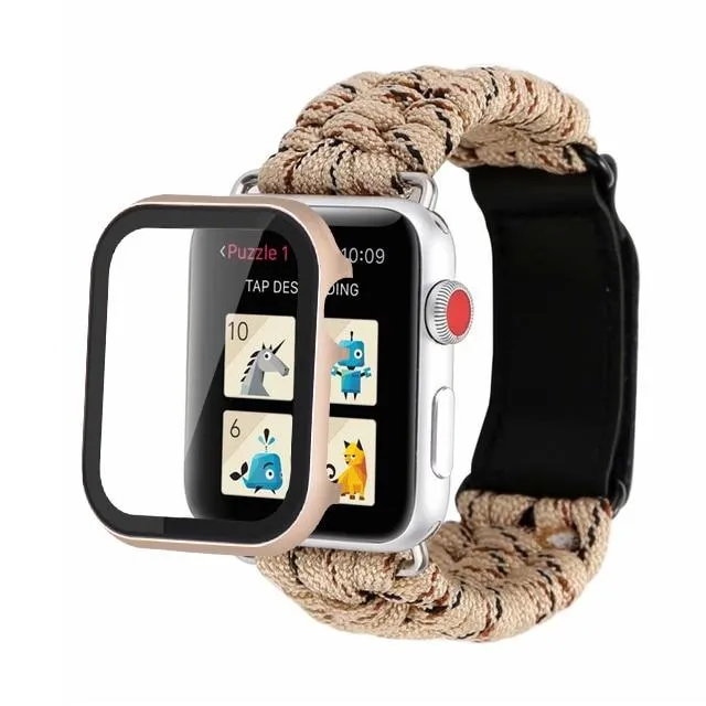 Case   Survival Rope Strap Series Outdoors Leather Clasp Wristband