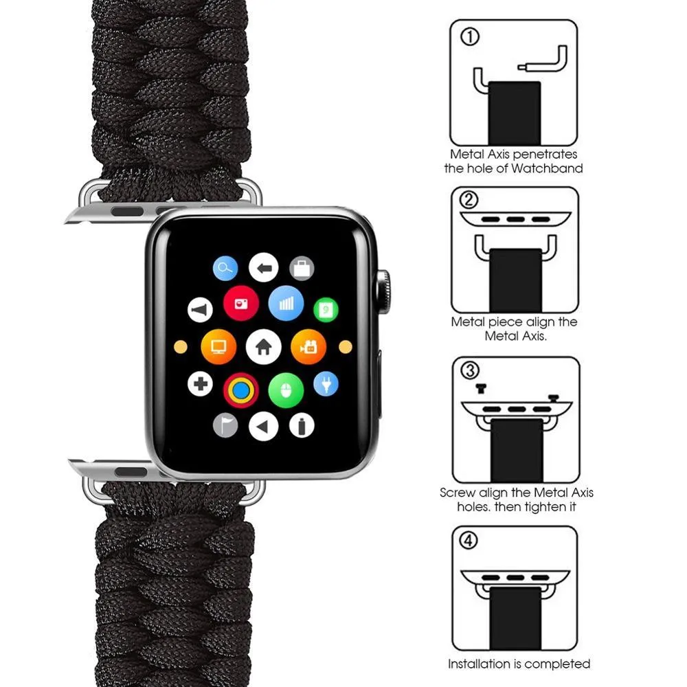 Case   Survival Rope Strap Series Outdoors Leather Clasp Wristband