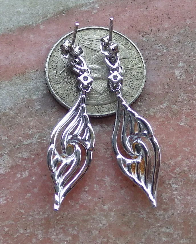 Certified Sterling Silver 925 100% Natural Myanmar Burma Hand Carved Grade A Jade Jadeite Dangle Earring Earrings