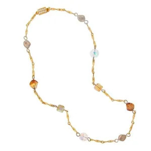 Chain Necklace with Pearl & Crystal Sections