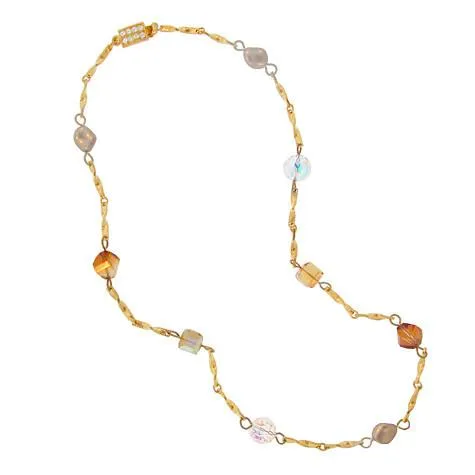 Chain Necklace with Pearl & Crystal Sections