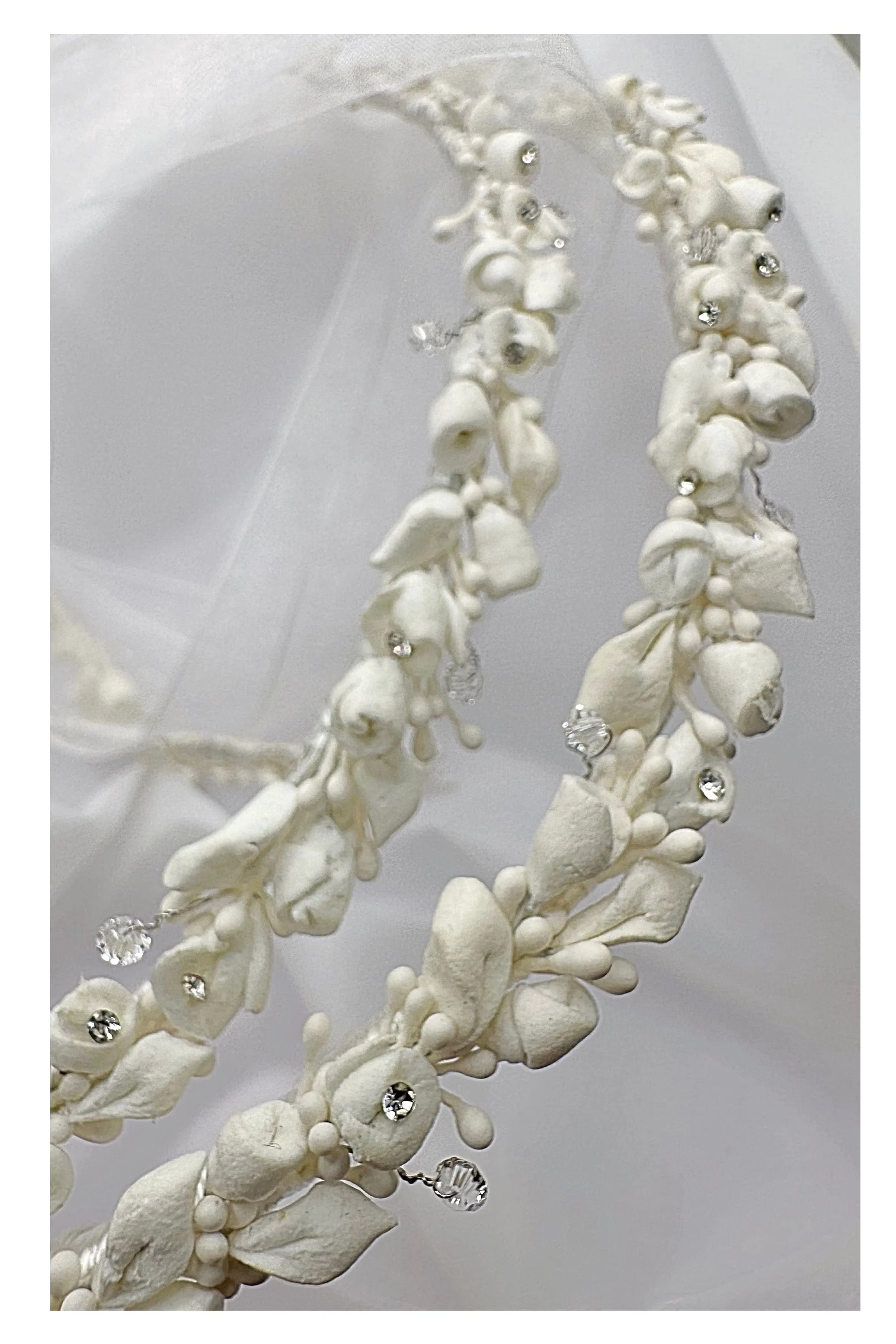 Classic Stefana Elegant Floral Rhinestone Halo Tiara