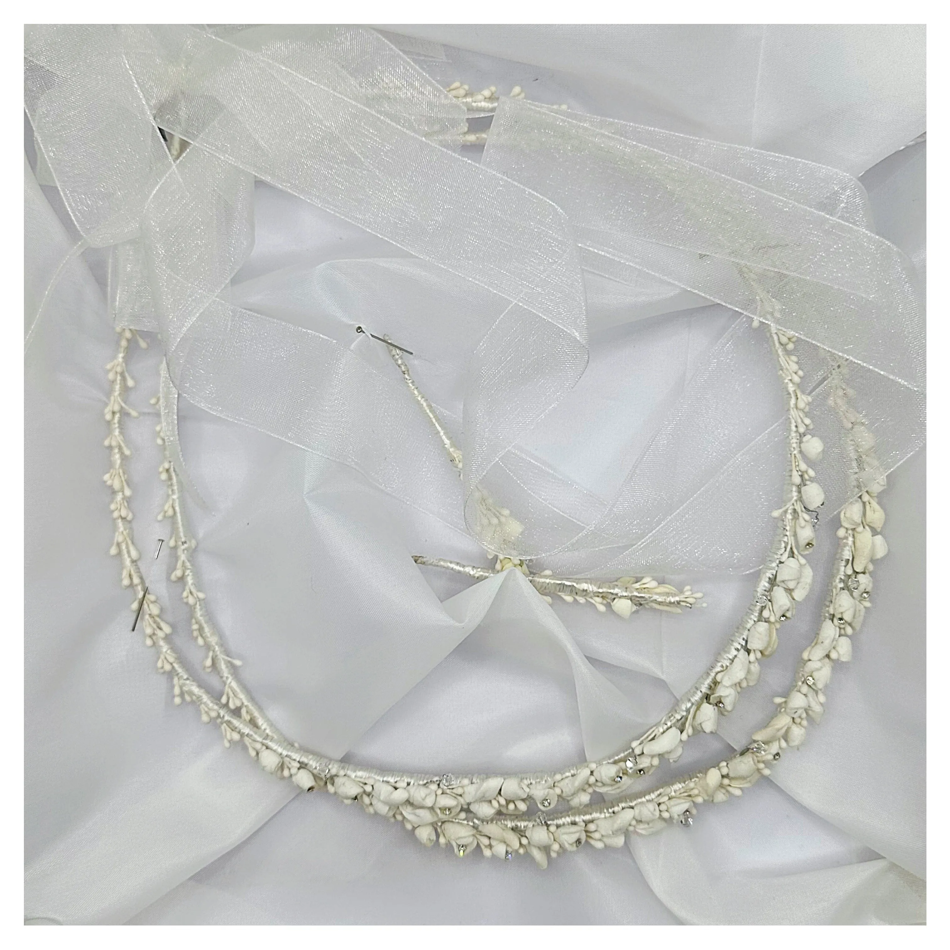 Classic Stefana Elegant Floral Rhinestone Halo Tiara