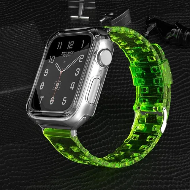Cover Case Band Transparent Silicone Sport Watchband Strap Series