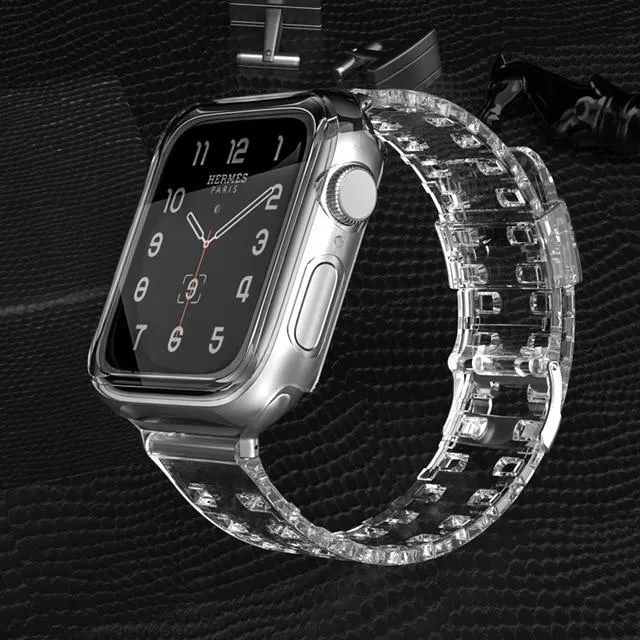 Cover Case Band Transparent Silicone Sport Watchband Strap Series