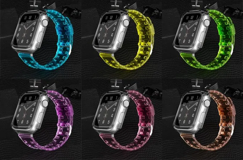 Cover Case Band Transparent Silicone Sport Watchband Strap Series