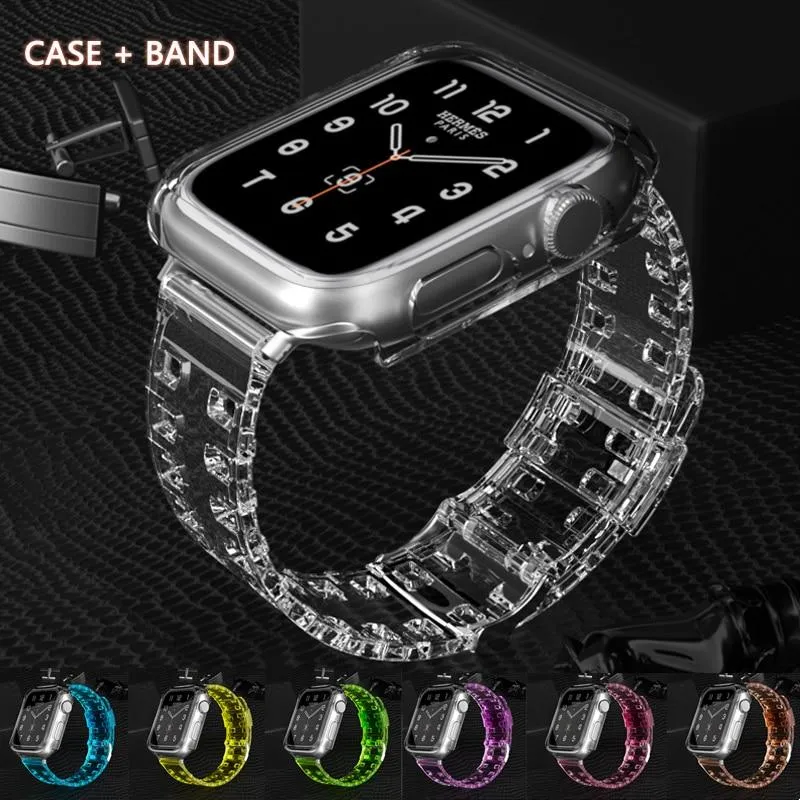 Cover Case Band Transparent Silicone Sport Watchband Strap Series