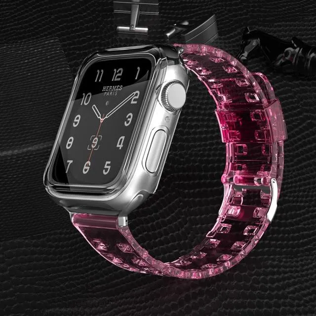 Cover Case Band Transparent Silicone Sport Watchband Strap Series