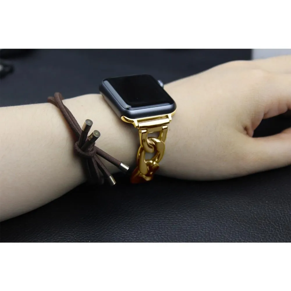 Cowboys Band Steel Chain Link Strap Shiny Bling Metal